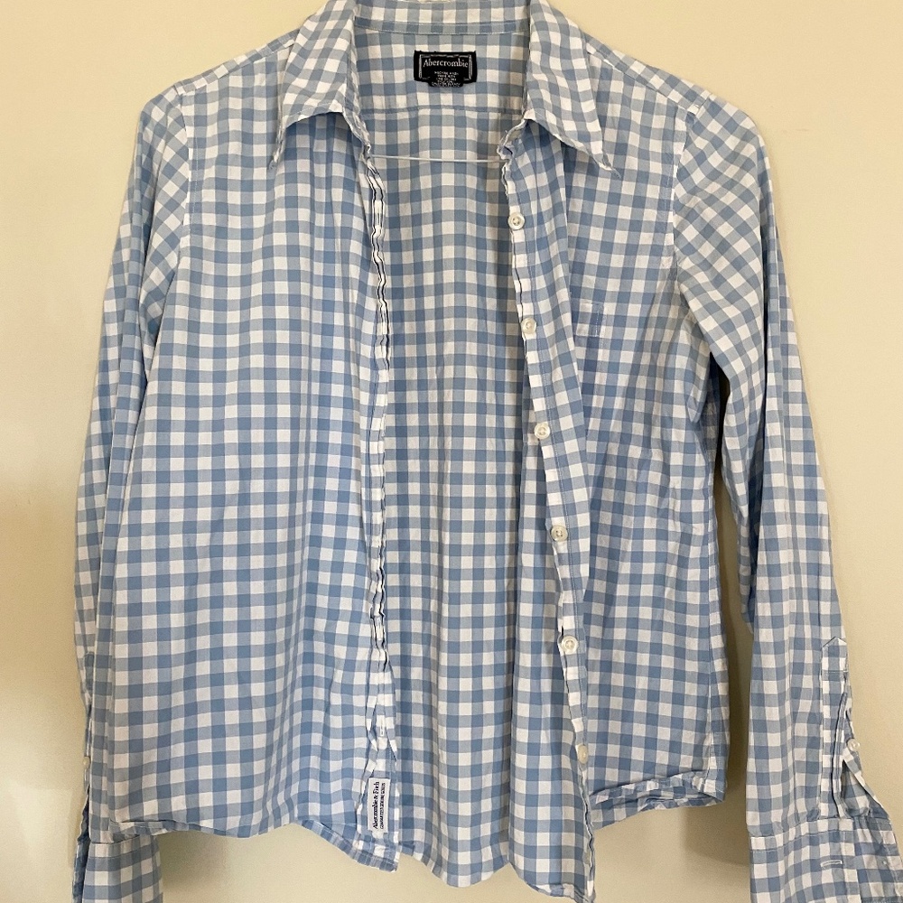 Y2K Vintage Abercrombie and Fitch Gingham Plaid Button Down Shirt